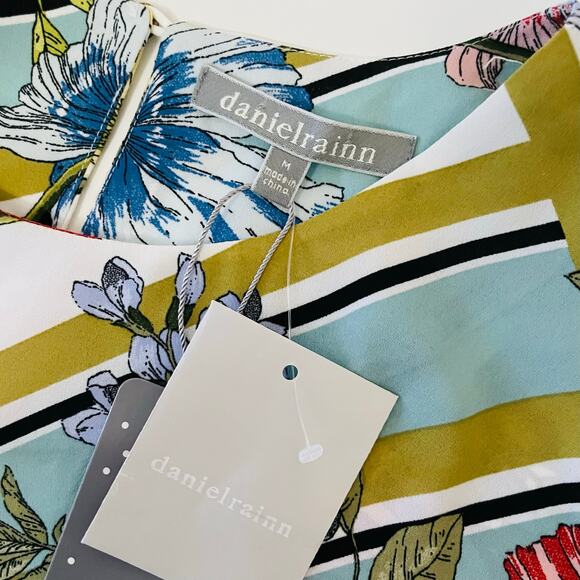 Daniel Rainn Floral Abstract Short Sleeve Blouse NEW - Picture 7 of 9